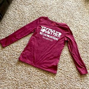 Maroon long sleeve shirt kids